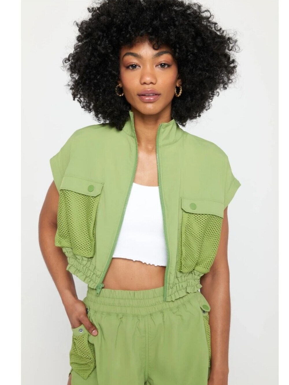 Bridget Crop 2-Way Vest Hybrid Vest Jacket - Picture 2 of 7